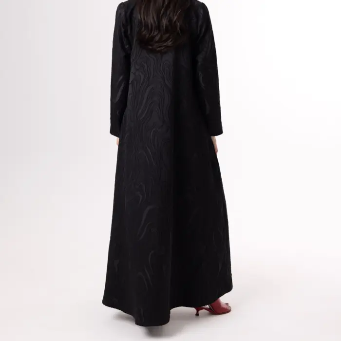 Noir Cascade Abaya - Image 3