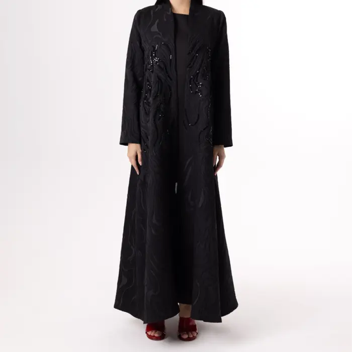 Noir Cascade Abaya - Image 1